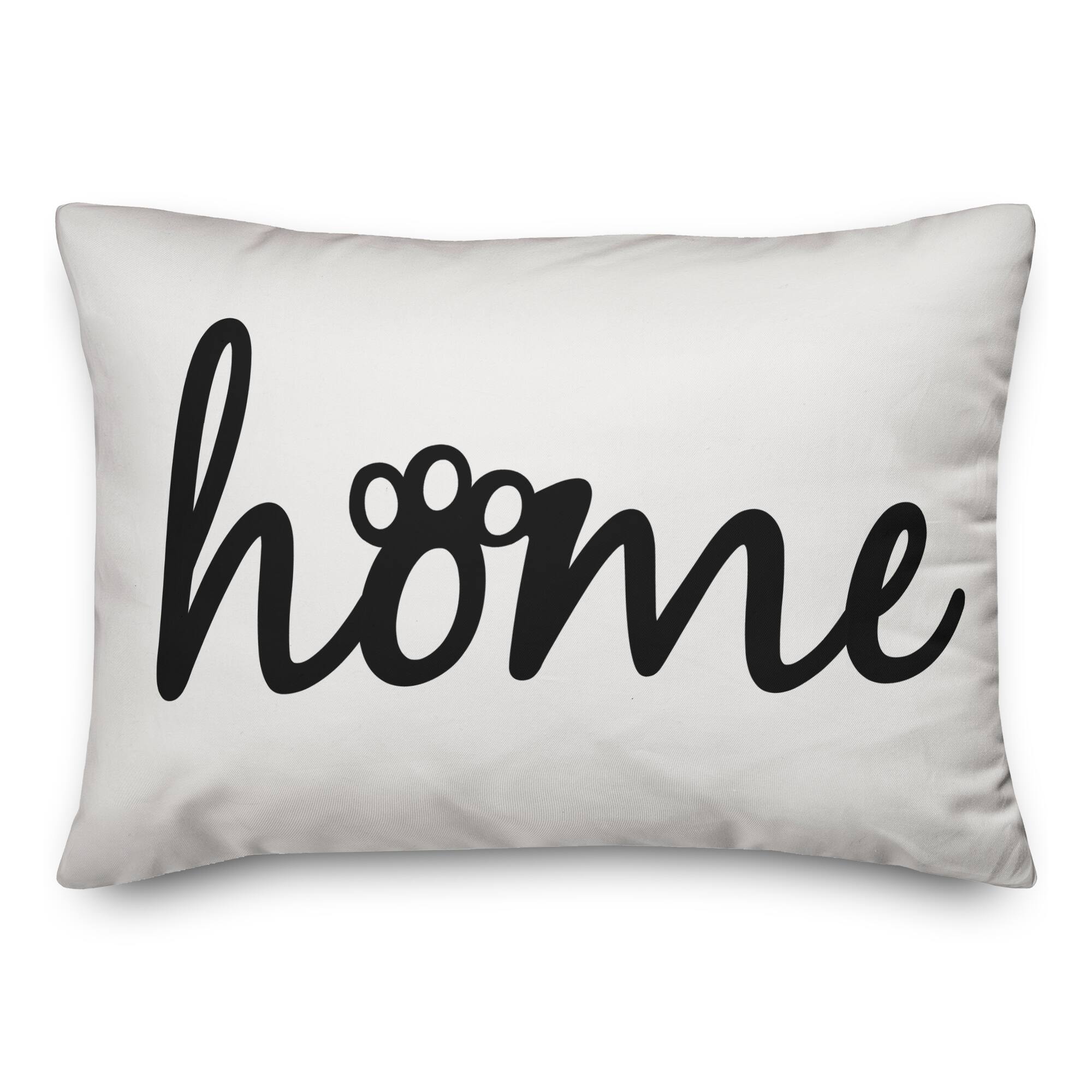 Home Paw Print Throw Pillow